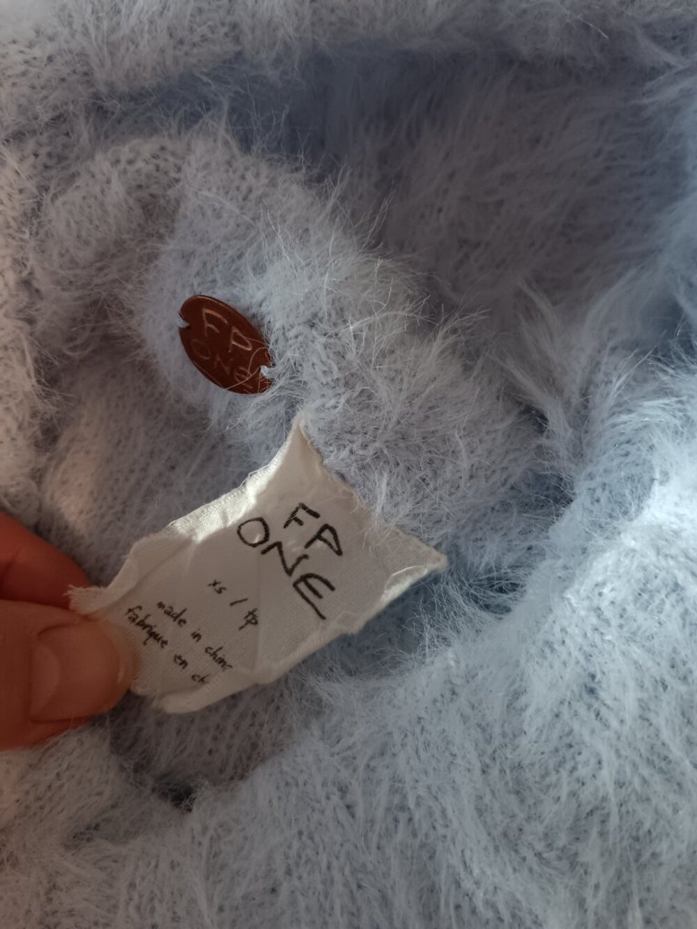 FP One baby blue turtleneck plush sweater  💙 / Size XS